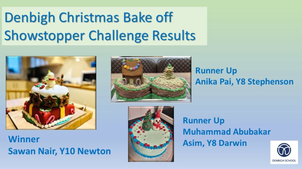 Sawan is Bake Off Showstopper Champion Denbigh School Milton Keynes